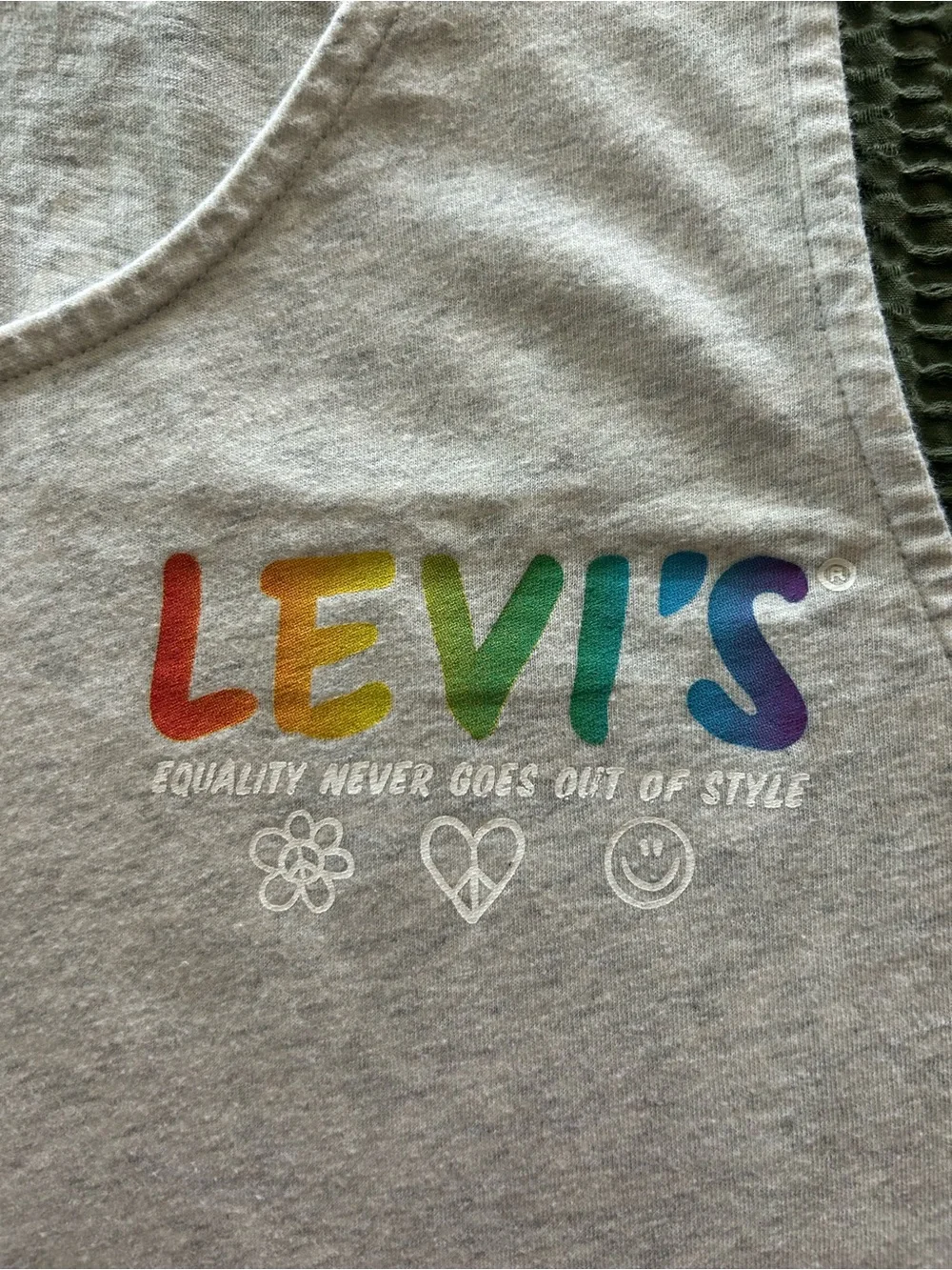 Levi's UNISEX Light Gray Tank Top with Rainbow PRIDE Logo